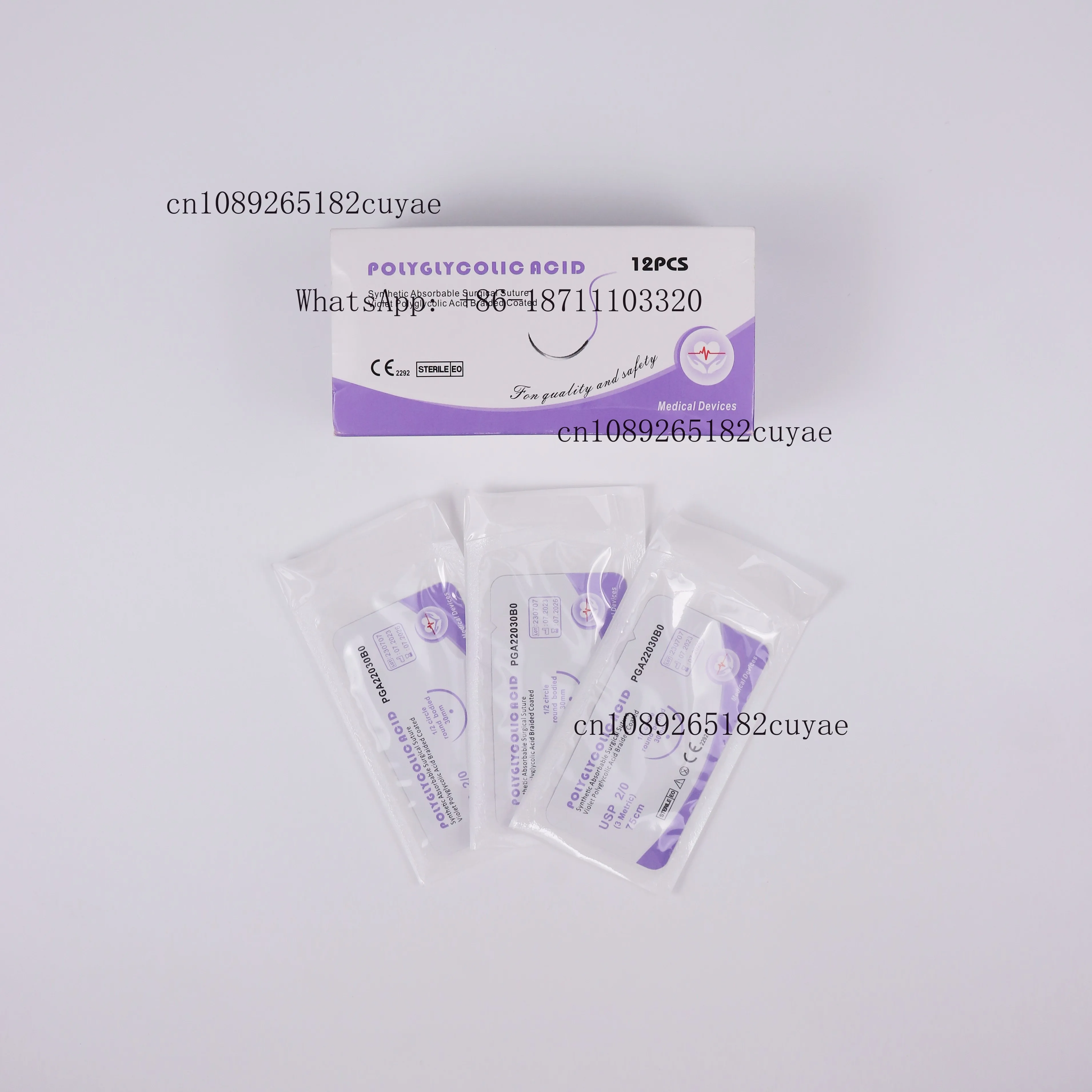 Veterinary Suture with Needle Pet Suture Kit PGA/PDO/silk/nylon/catgut Sterile Surgical Suture for Veterinary USE ONLY PGA