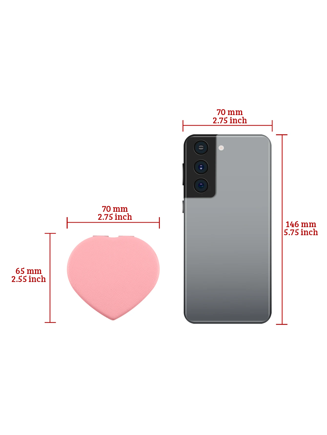 1PC Double Sided Makeup Mirror Red Pink Blue Khaki Simple Style Grunge Design | Metal Desktop Mirror Practical and Convenient |