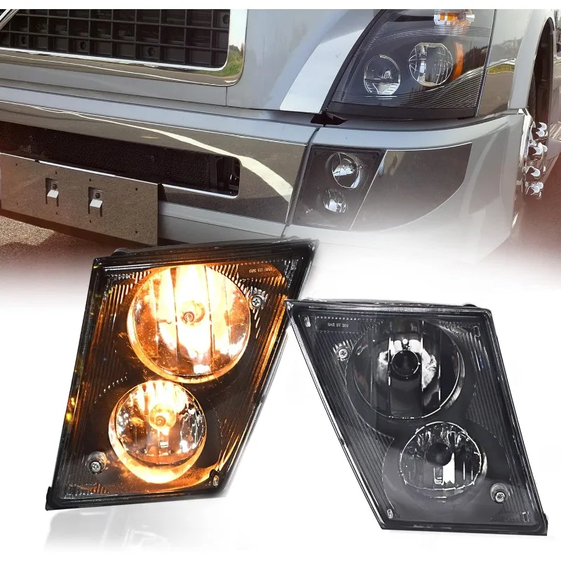 

Torque PAIR Fog Light Lamp Set Replacement for 2003-2017 Volvo VN VNL 630 670 730 780 semi Trucks [Included All Bulbs] Assembly