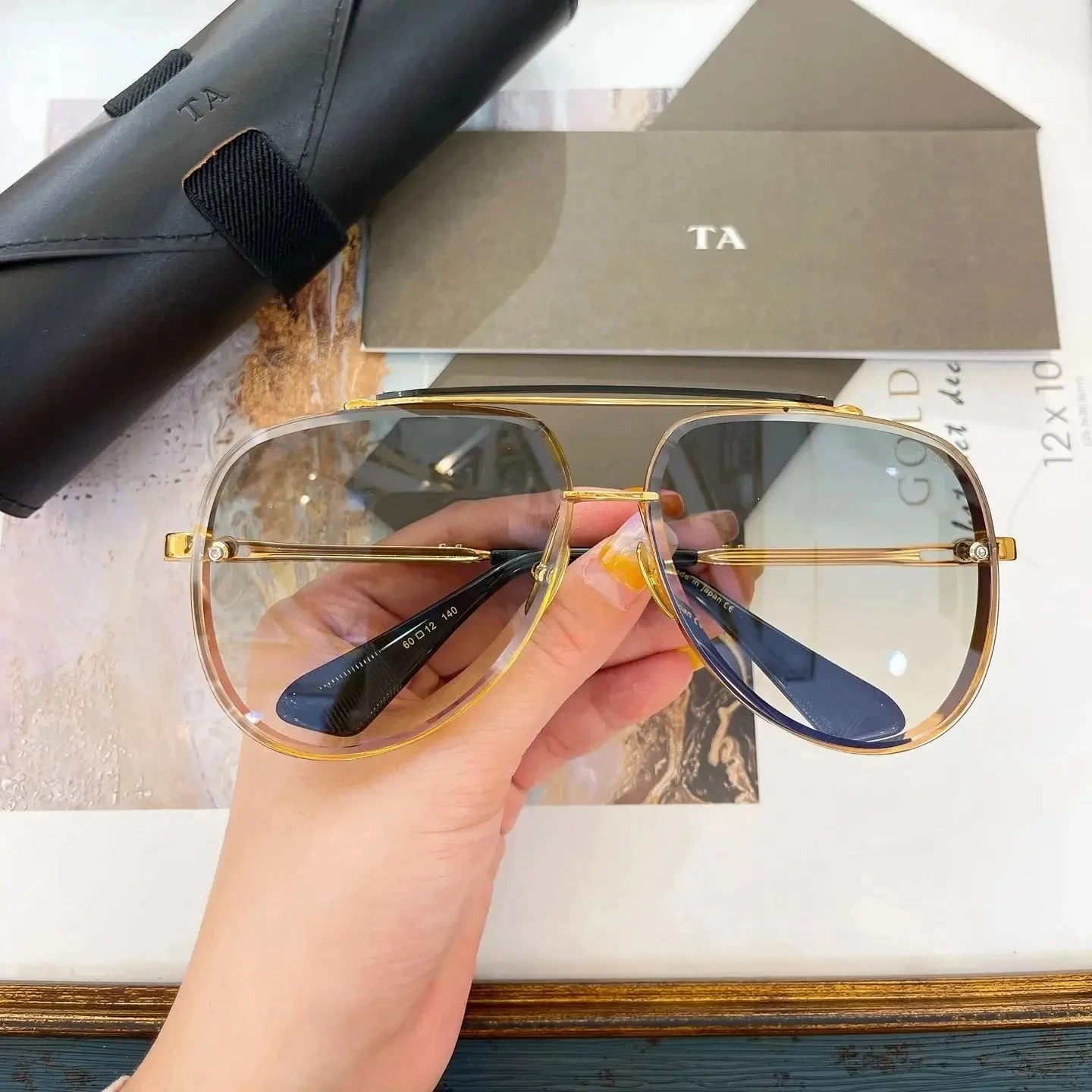 

Original For LIANGCHENDIT DT MACH EIGHT Driving Anti-Glare Men Sunglasses Top Quality Luxury Classic Oval Women Couple Eyewear