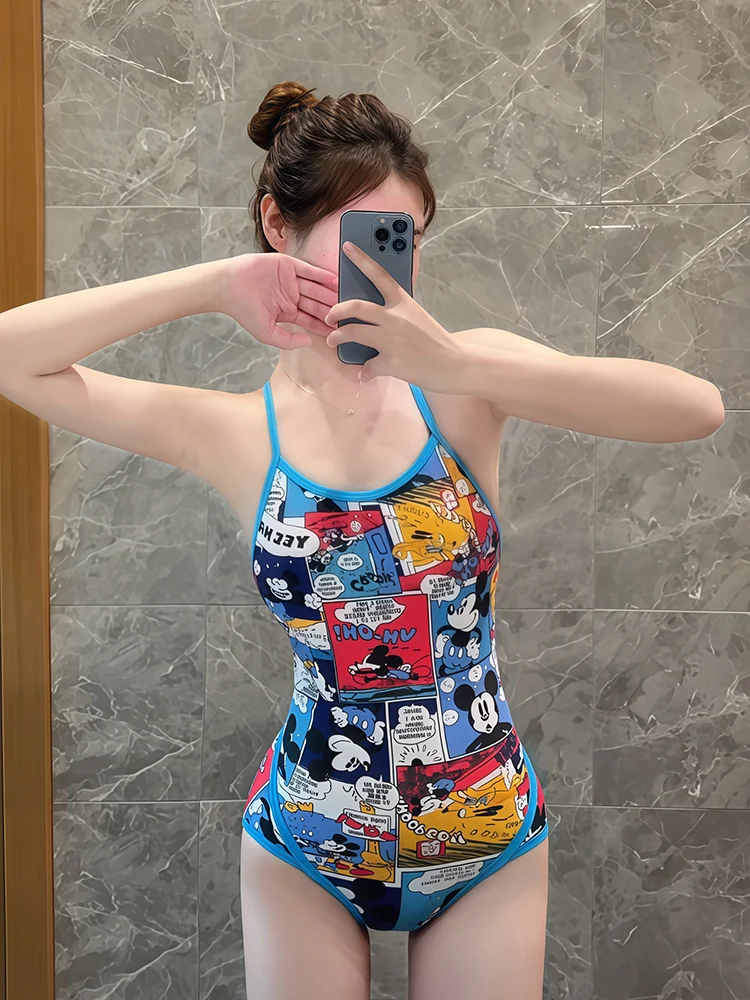 

Women's One-Piece Speed Suit Swimsuit Profional Cetitive Triangular Design for Swimming Gym Slimming Bal Cartoon P...