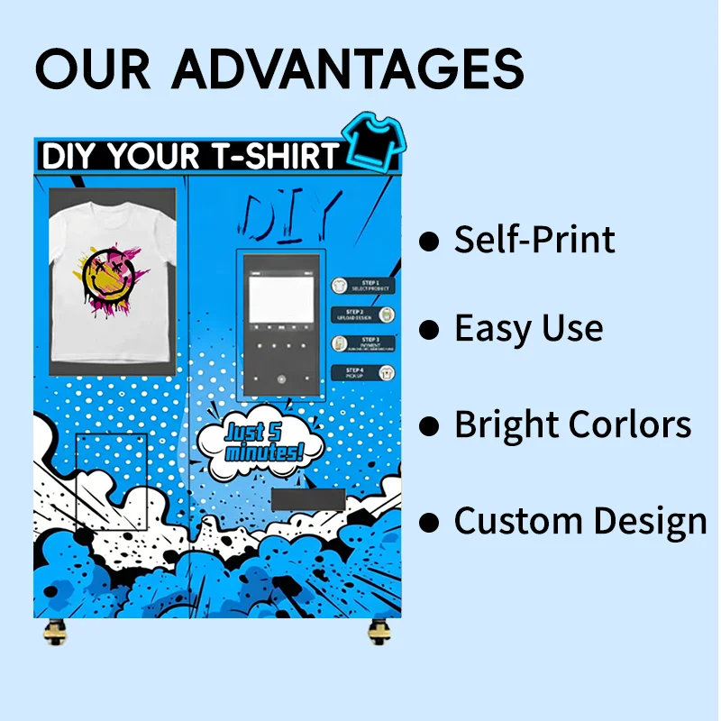 One-Button UV Printer Vending Machine T-Shirt Phone Case Custom DIY Auto Printing Solution for Startup