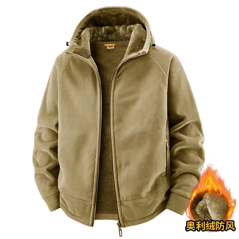 

2025 New Autumn and Winter Outdoor Classic Fleece Jacket Casual Hooded Simple Trend Men's Jacket