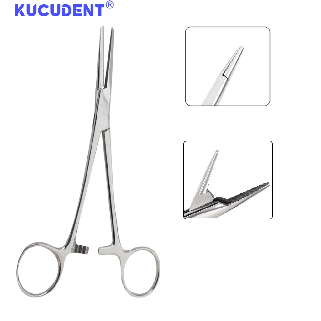 KUCUDENT 1pc Stainless Steel Dental Surgicals Needle Holder Pliers Orthodontic Hemostatic Clamp Dentist Instrument Tools