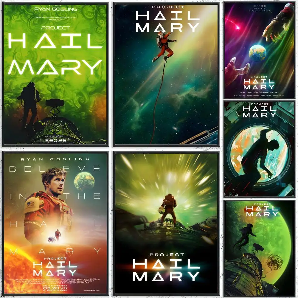 P-Project H-Hail Mary Film Poster HD Waterproof Self-Adhesive Wall Art – Multi-Scene Use Top Gift Pick