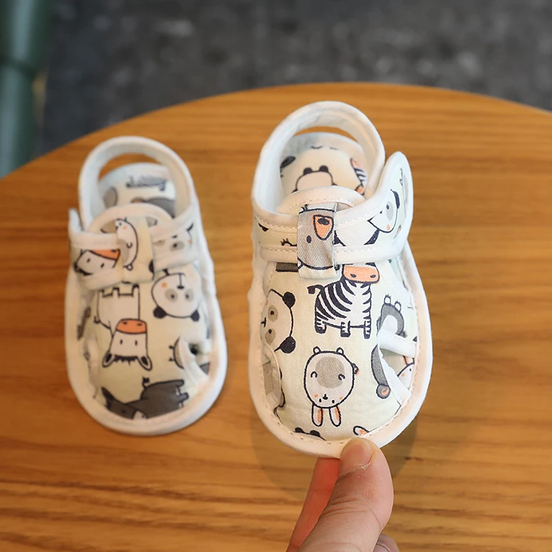 Cartoon Pasgeboren Katoen Zachte Baby Meisjes Zomer Schoenen Sandalen Eerste Wandelaars Pasgeboren Schoenen Casual Zachte Zool Sandalen Peuter Schoenen