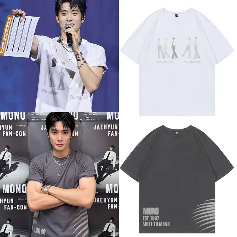 Camiseta NCT127 JAEHYUN de Manga Corta, Corte Holgado, 100% Algodón, Estilo Básico para Conciertos, Juvenil, Transpirable, Cu...