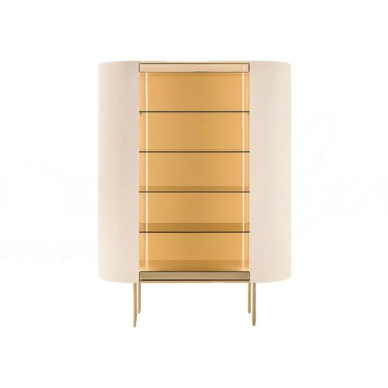 

Italian light luxury solid wood dining side cabinet modern minimalist stainless steel restaurant wine cabinet storage tea