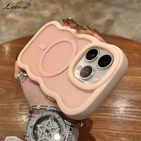 for Magsafe Curly Border Wave Matte Case for iPhone 16 15 14 Pro Max Plus 12 13 Magnetic Frosted Wireless Charging Slim Cover