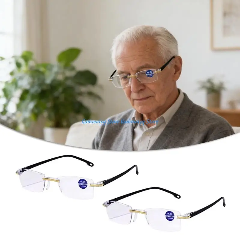 

573B Reading Spectacles Magnifiers Glasses Frameless Lightweight Glasses For Elderly Users