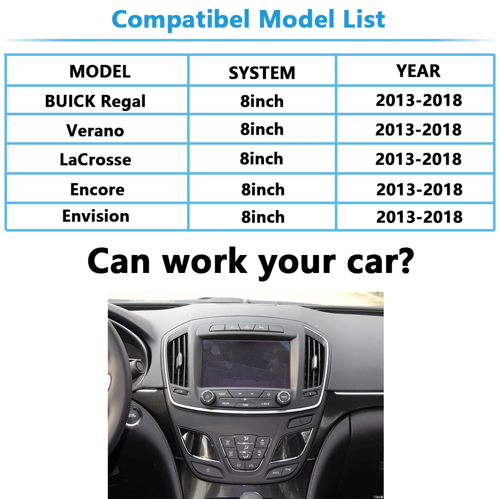 Buick Apple CarPlay voor Regal Lacorsse Verano Envison Malibu XL Equinox Draadloze Android Auto Voeg achteruitrijcamera toe