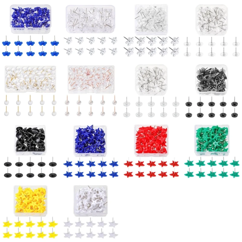 20CB 50Pcs Colored Push Pins for School Office Bulletin Board Cork Board Notice Board Pin Drawing Pins Map Pins for Hanging