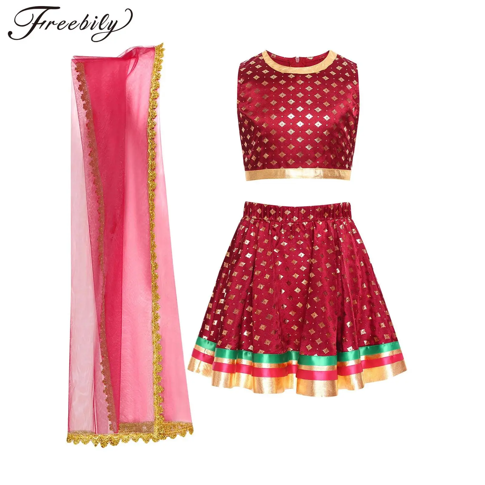 

Children Bellydance Performance Outfits Kids Showing Clothing Sets Girls Belly Dance Costume Indian Dancing Stage Dancewear Set