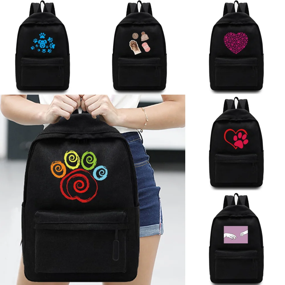

Footprints Printed Leisure Backpack Laptop Backpack Fashion Simple Unisex Multifunctional Sports Bag.