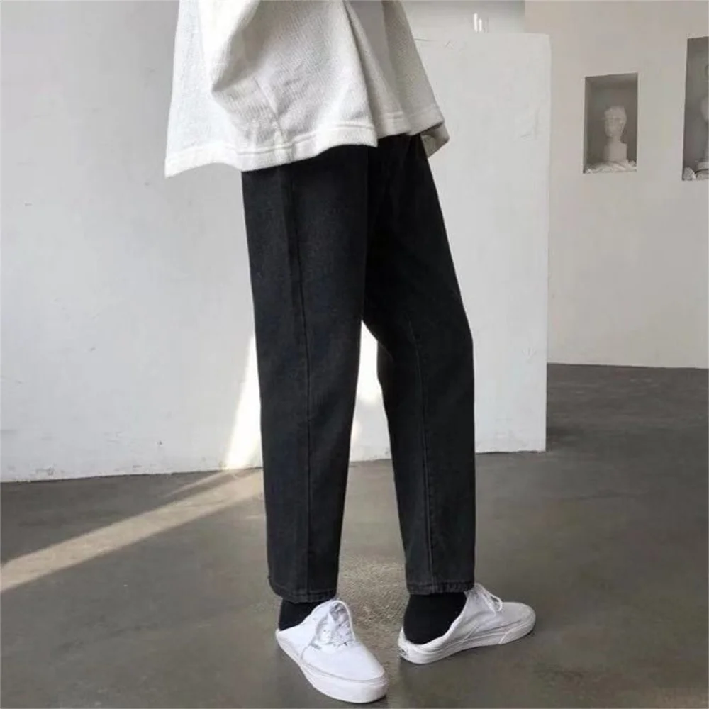 Korean Fashion Men Wide Leg Jeans 2022 Autumn New Streetwear Straight Baggy Denim Pants Male Brand Trousers men jeans