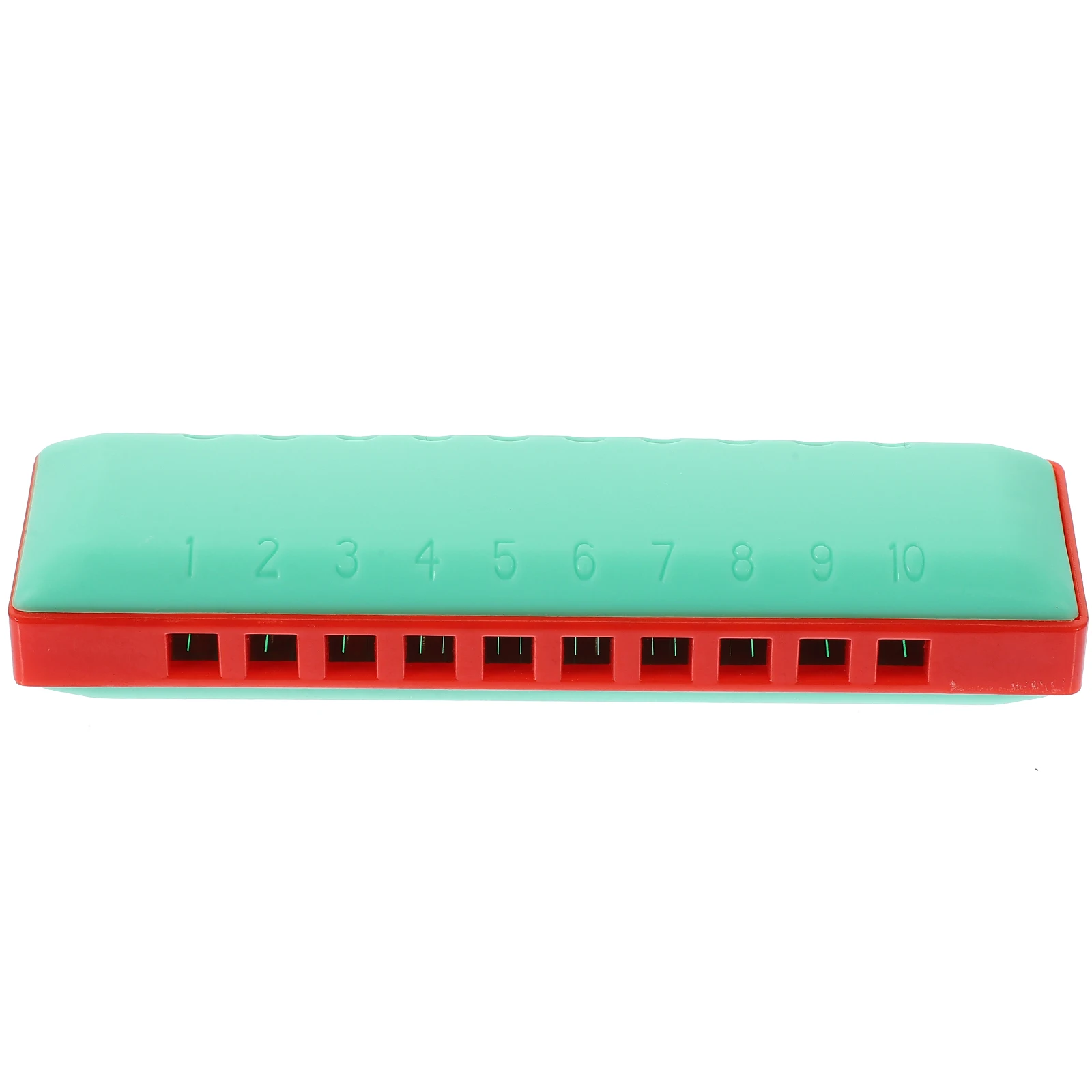 

10 Hole Harmonica Mini Musical Instrument for Adults Students Portable Practice Toy Green Red Beginner Smooth Safe Sturdy