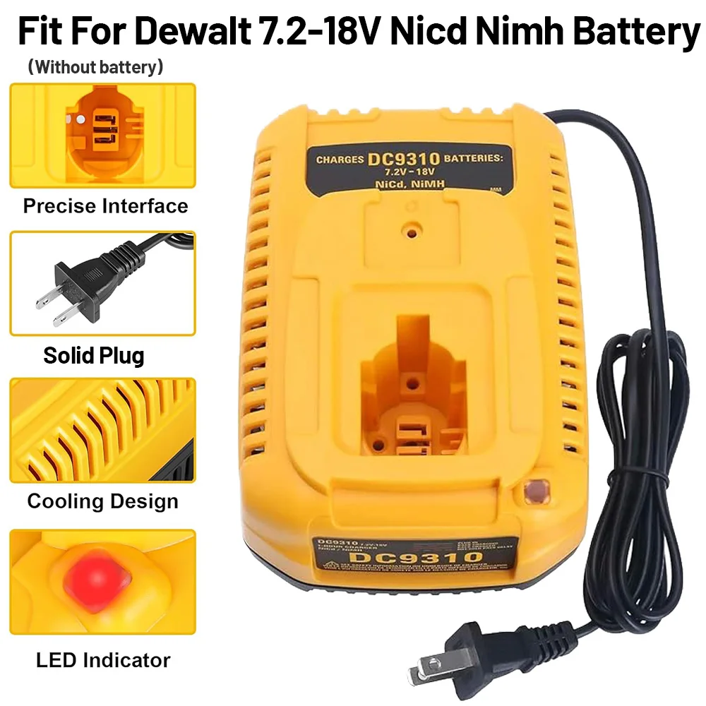

Зарядное устройство DC9310 для NiCad и NiMh аккумулятора DEWALT 7,2–18 В DW9057 DC9071 DC9091 DC9096