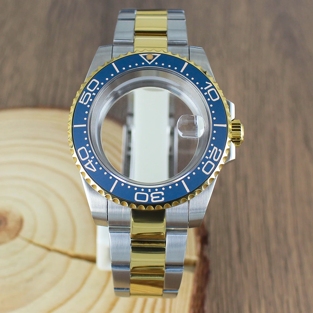 

40mm NH35 Watch Case 316L Bracelet Sapphire Glass Ceramic Bezel For Sea-Dweller NH35 NH34 NH36 8215 ETA 2824 GMT Submariner Case