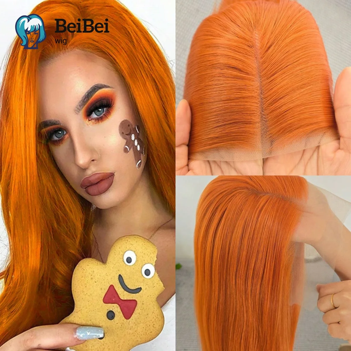 

Ginger Orange Lace Front Wig for Women 13*4 Long Straight High Quality Synthetic Lace Wig with Heat Resistant Cosplay Party Use
