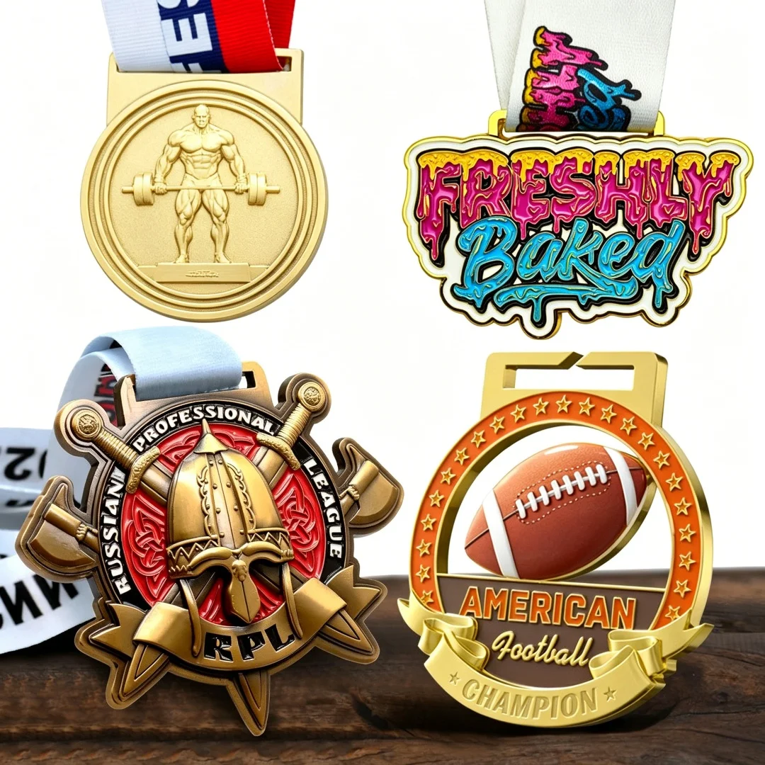 Custom Medal Personalized Award Medal Enamel Soccer Custom Shape UV PrintingTechnique-Souvenir Gift