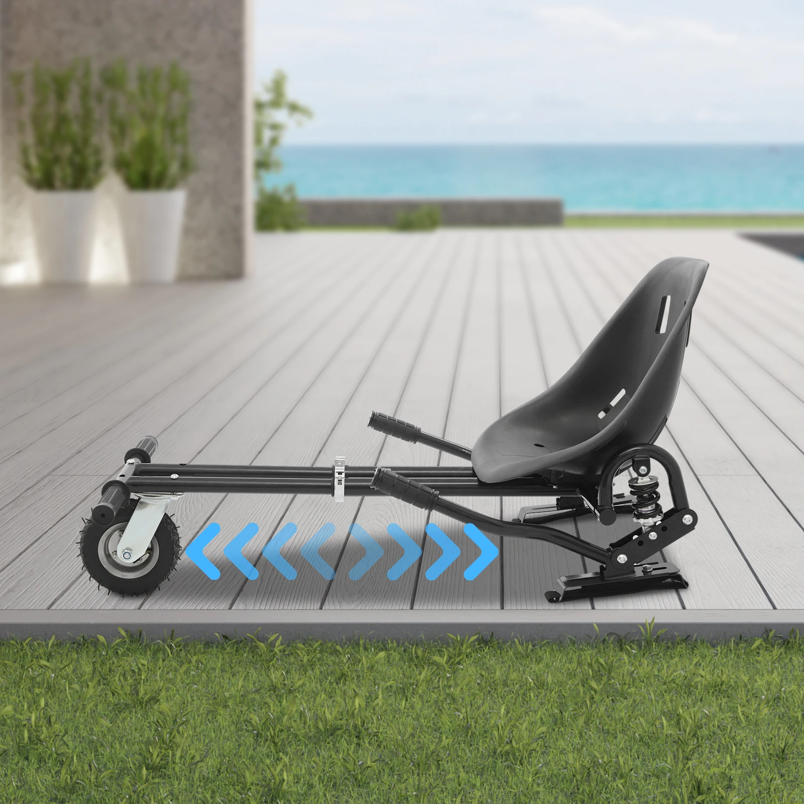 220lbs Load Hoverboard Kart Seat, Adjustable Self-Balancing Scooter Seat Kit Ergonomic Hoverkart for Park and Outdoor Ride Use