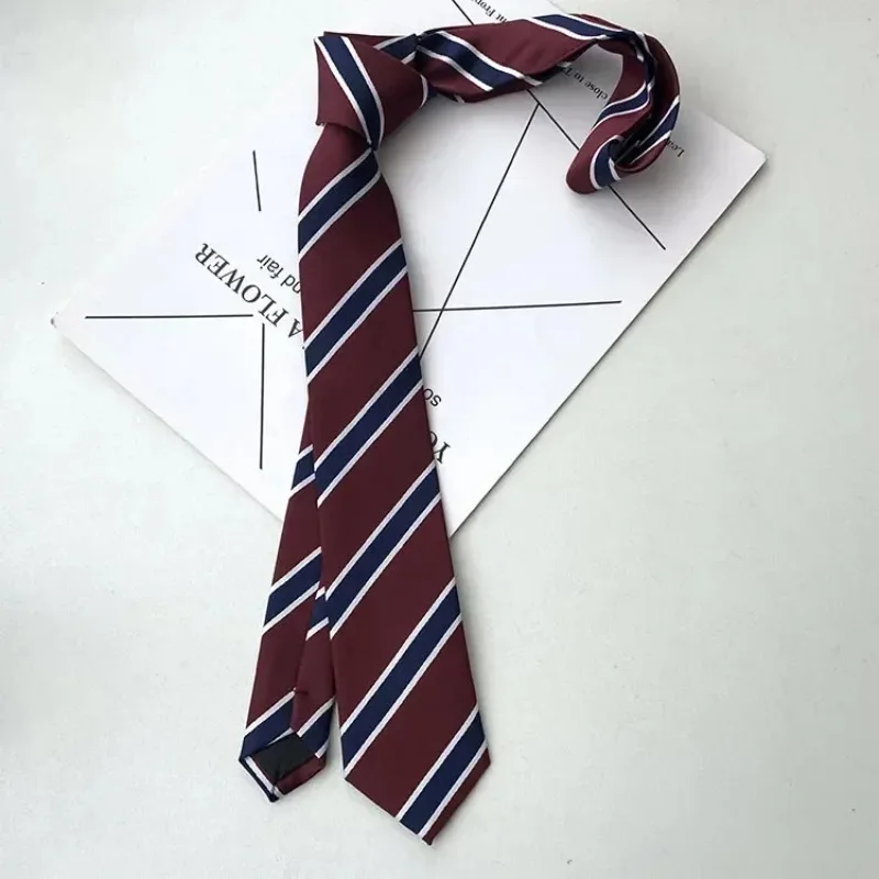 1PC Japanese JK Tie Female Clothes Accessories Decorate Student Uniform Bow Tie Hand College Style Red Striped Ties for Girls