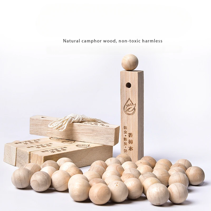 5/50 Pcs Wardrobe Clothes Drawer Mildew Pest Control Wood Ball Moth Insect Camphor Bug Repellent Natural Wood