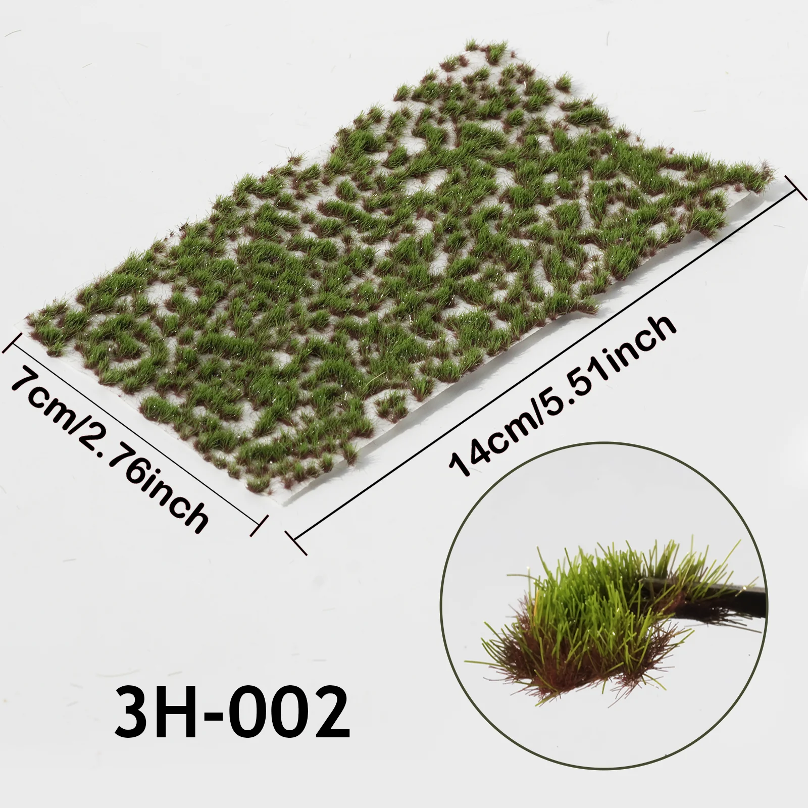 3mm Miniature Static Grass Tufts Cluster, for DIY Model Making, Railway Scene, Wargame, Sand Table Layout, Diorama, Decoration