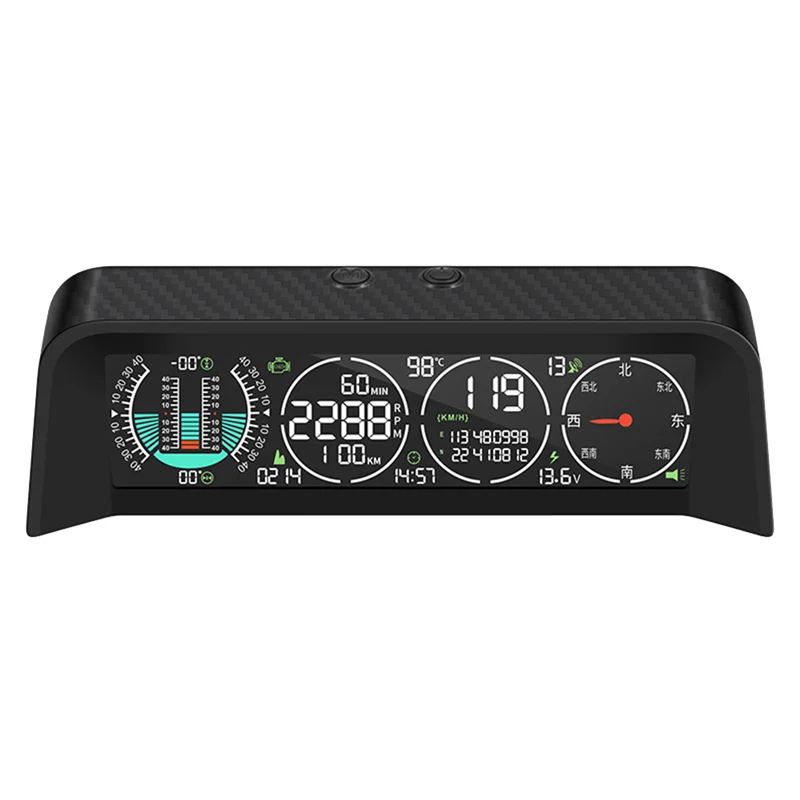 

Car Intelligent Head-Up Display GPS OBD Gradient Meter Car Digital Speedometer Intelligent Tilt Meter RPM Water