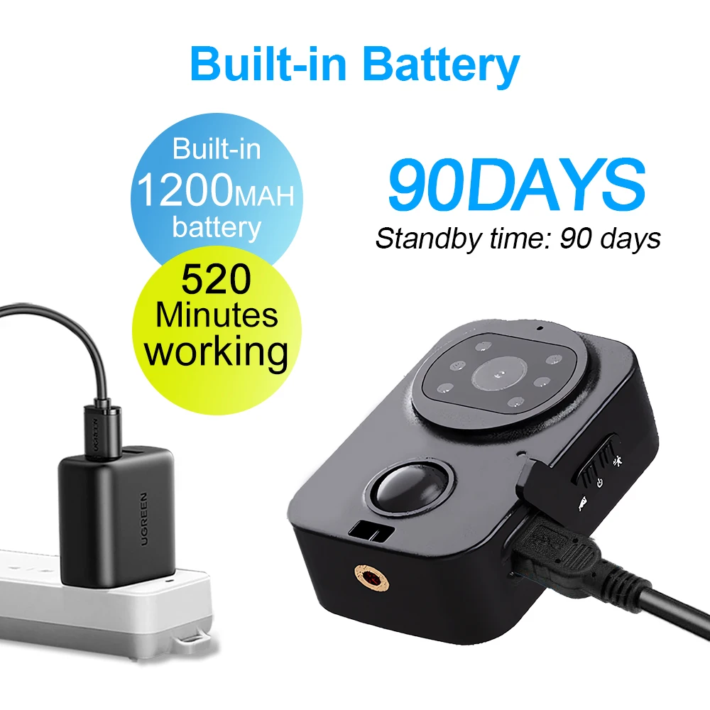 PD01 Waterproof Camera Mini Body Cam 1080P Pocket Police Cameras FHD Long Battery PIR Video Recorder Sport DV Bike Action Cam