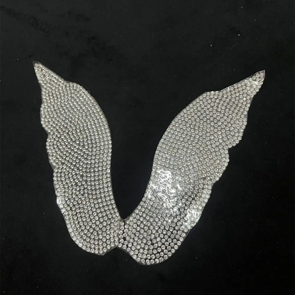 

Dollbling Luxury Angle Wings Rhinestones Hot Glue Iron On Bling Materials accessories