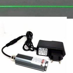 Módulo impermeável do laser verde, adaptador do poder, linha feixe, DC 5V, 25x75mm, 532nm, 50mw