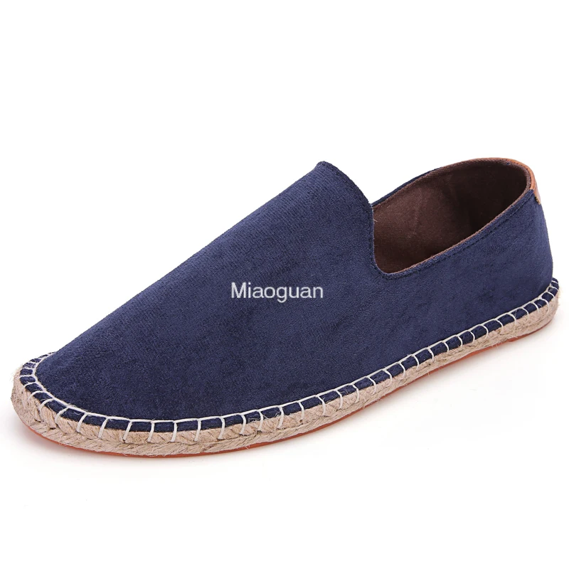 Espadrilles Voor Heren 2023 Herfst Nieuwe Linnen Klassieke Vrijetijdsschoenen Voor Heren Handgemaakte Weven Vissersschoenen Mode Flats Big Size 47