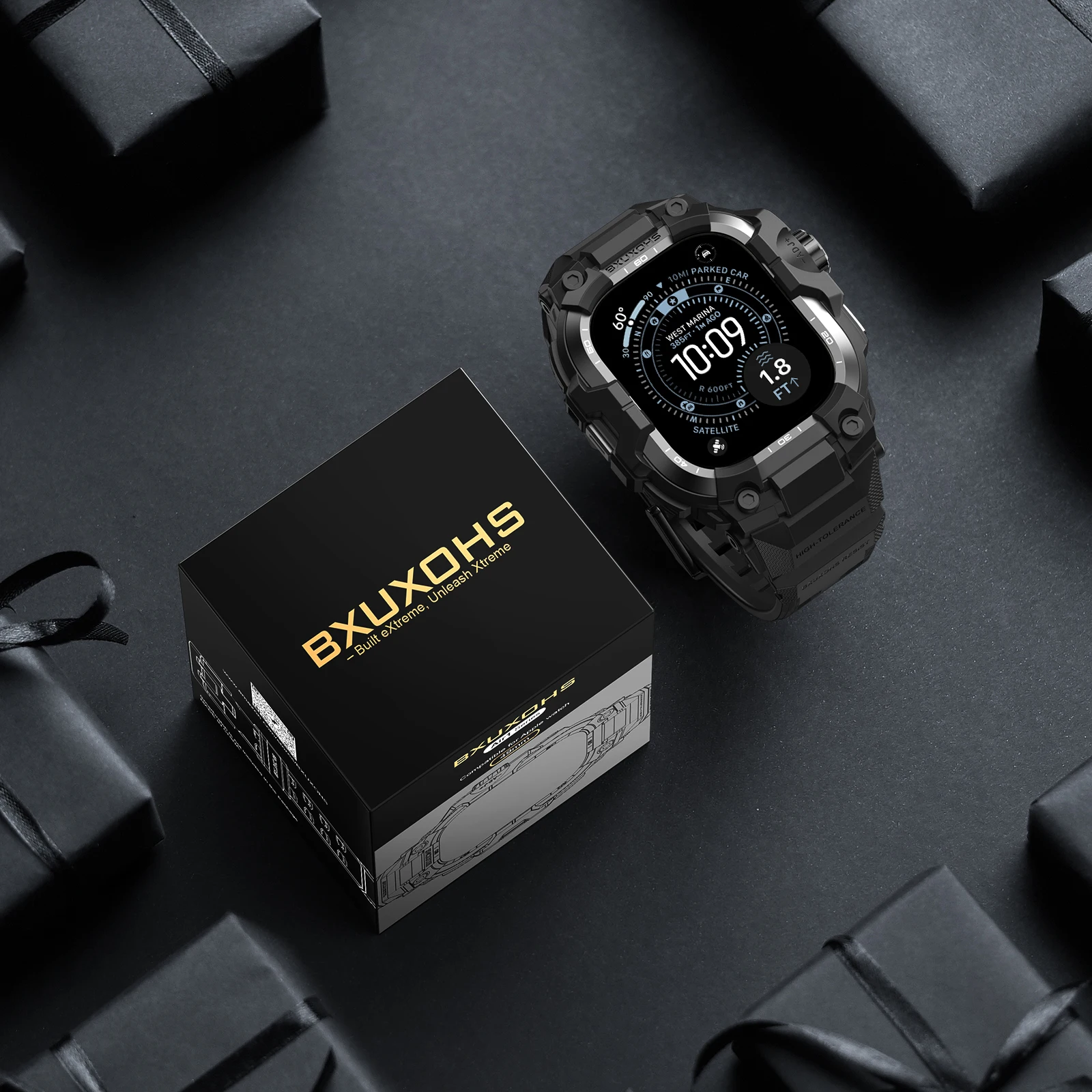 Custodia in metallo + cinturino tattico per cinturini Apple Watch Ultra 3 2 49mm 44mm 45mm 46mm Cover braccialetto correa iwatch 11 10 9 8 7 6 5 SE 3