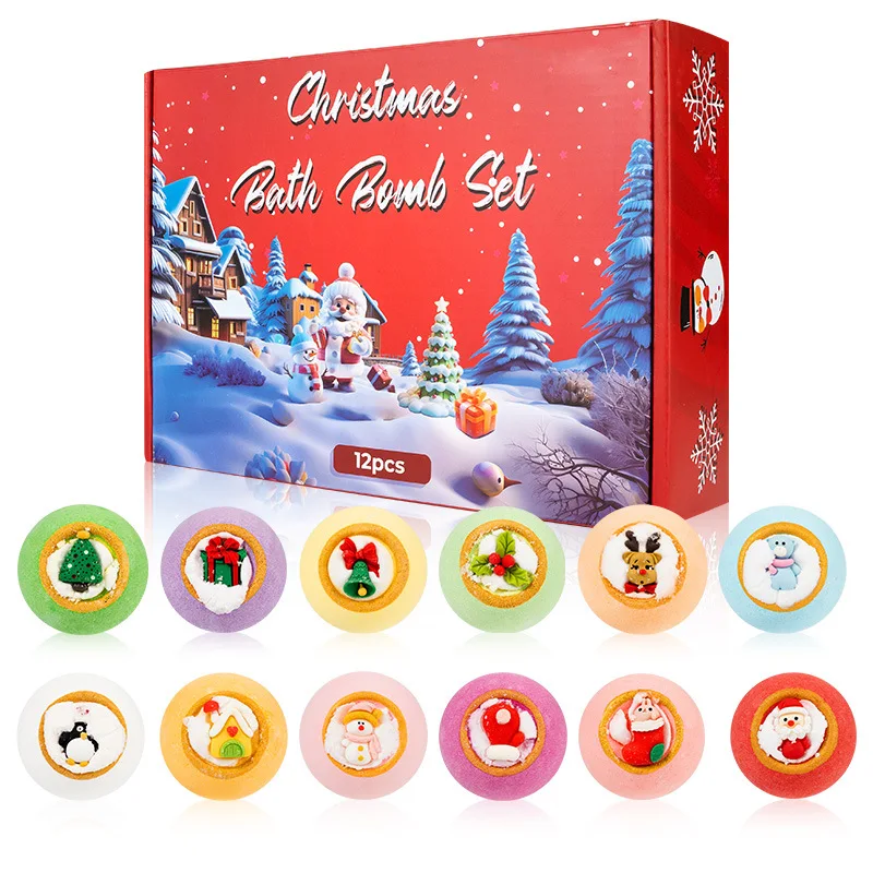 Christmas Bath Salt Ball Set Box Toy Bath Ball Bath Salt Christmas Salt Ball Bathing Accessories Аксессуары Для Ванн