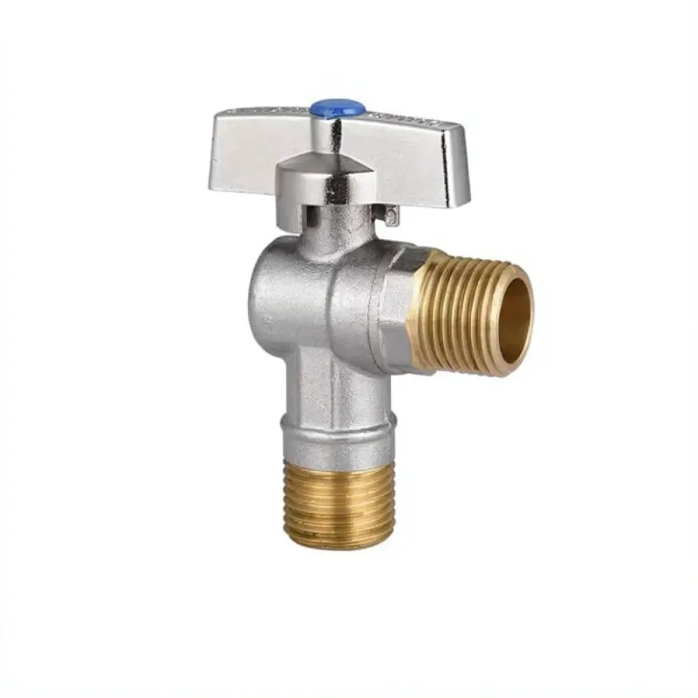 High Flow Brass Angle Valve Shutoff Faucet Ball Core Tap For Home Cold Hot Water Pipe Heater Maintenance