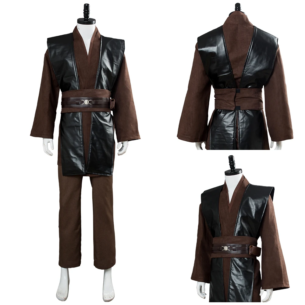 أزياء تنكرية لفيلم معركة الفضاء أنكين للرجال البالغين فارس الخيال البني زي حزام علوي بدلة حفلات الهالوين كرنفال