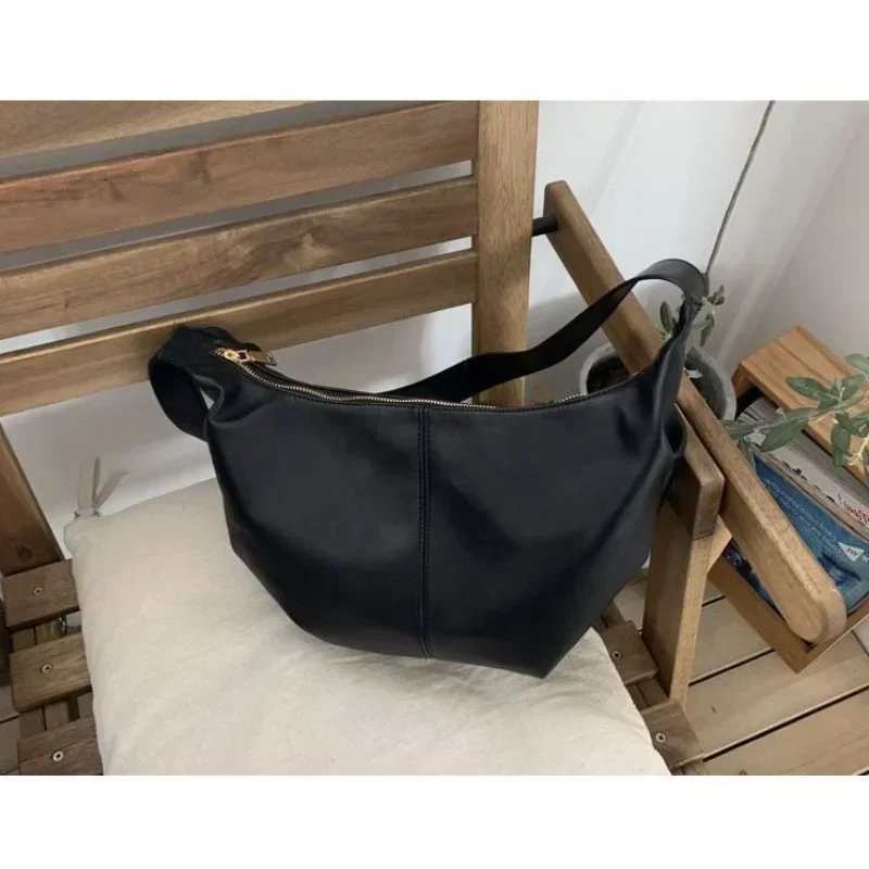 Bolso de hombro plisado de cuero PU suave para mujer, bandolera de diseñador, bolso de mano de moda, bolso de nube, Hobo