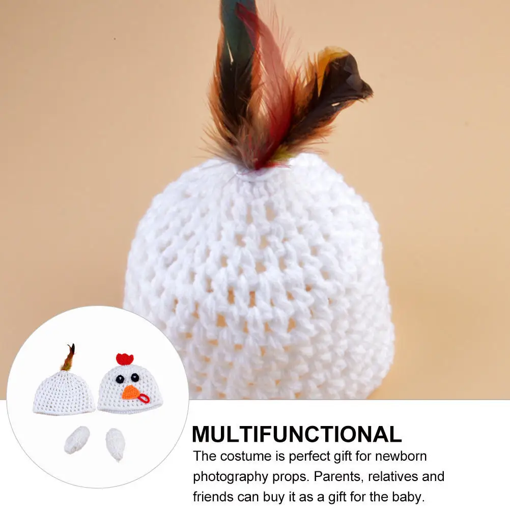 1Set Baby Knitted Photography Outfit White Infant Costume Set Cute Handmade Newborn Crochet Clothes Perfect Baby Shower Birthday