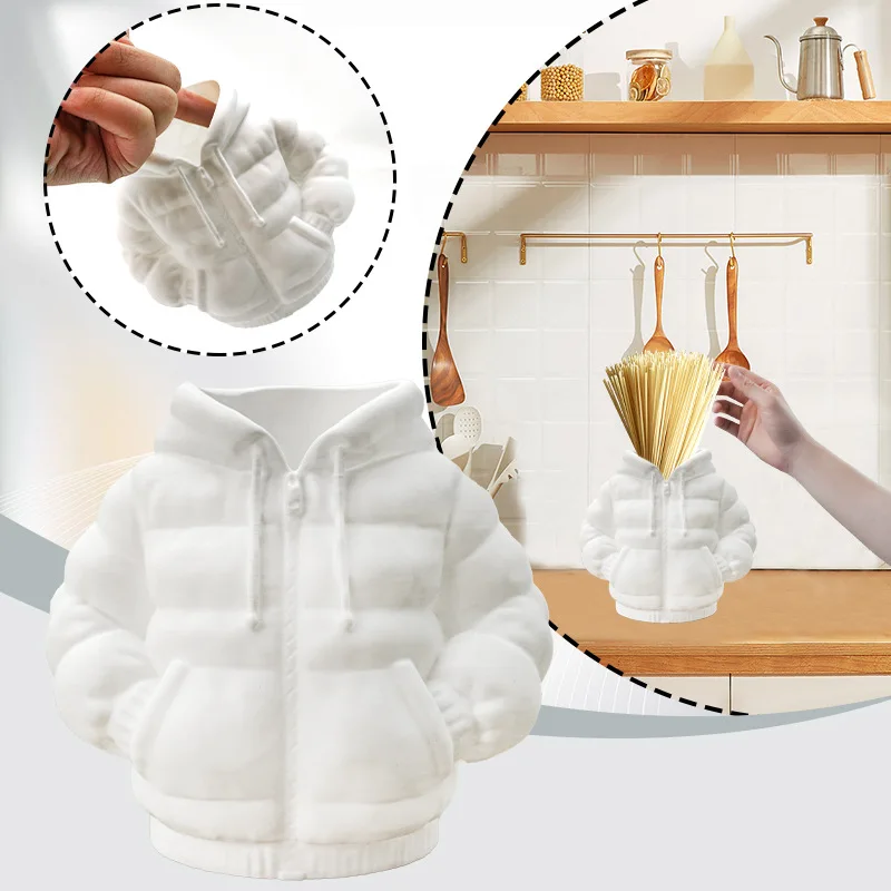 

New style down jacket pencil case desktop office creative plastic pen holder decorative ornaments
