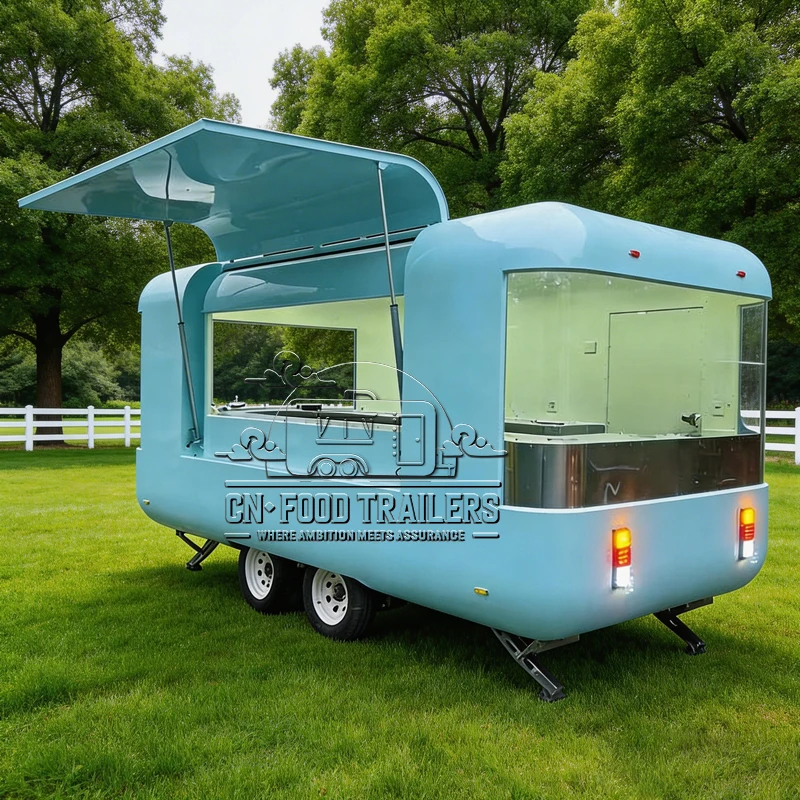 

CN Food Trailer New Model Food Truck Trailer Fully Equipped Mobile Kitchen Burger Pizza BBQ Fries Ice Cream Food Kiosk