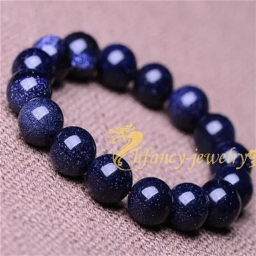 

8mm Blue sandstone Bracelet Karma Artisan Party Stackable Unique Charm Semi-Precious Stones Men Wrap Teens Mala