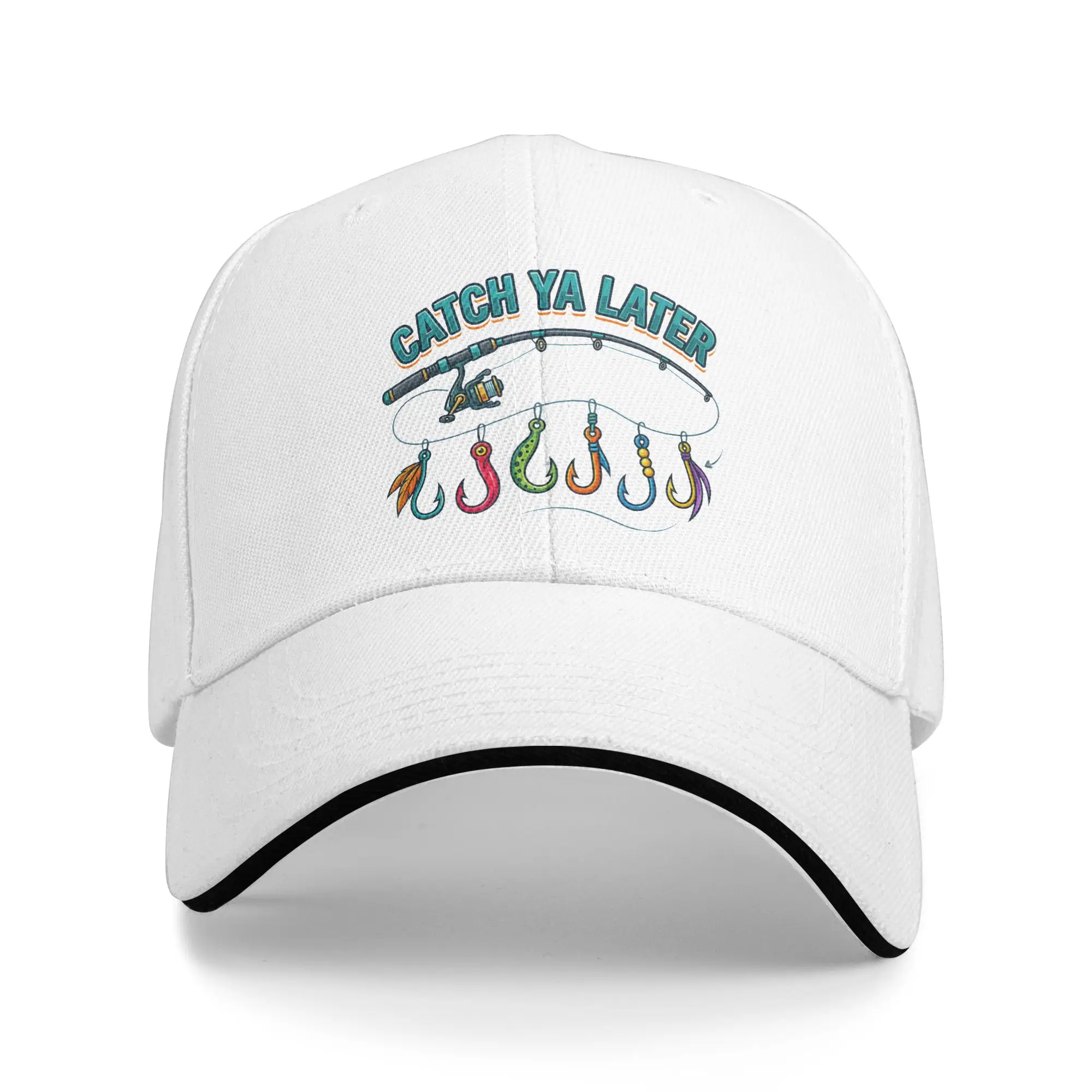Catch Ya Later Fishing Fisherman Sandwich Baseball Caps Casual Summer Dad Son Gift Sun Cap Men Women Outdoor Adult Hats