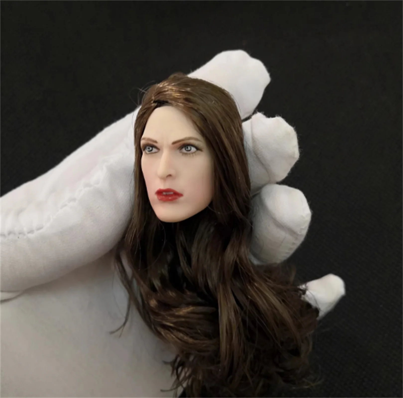 

1/6 Scale Female Head Sculpture Open Mouth cute Expression Black Blonde For TBL PH Figure For 12'' Tbleague Ph Pale Figure Body