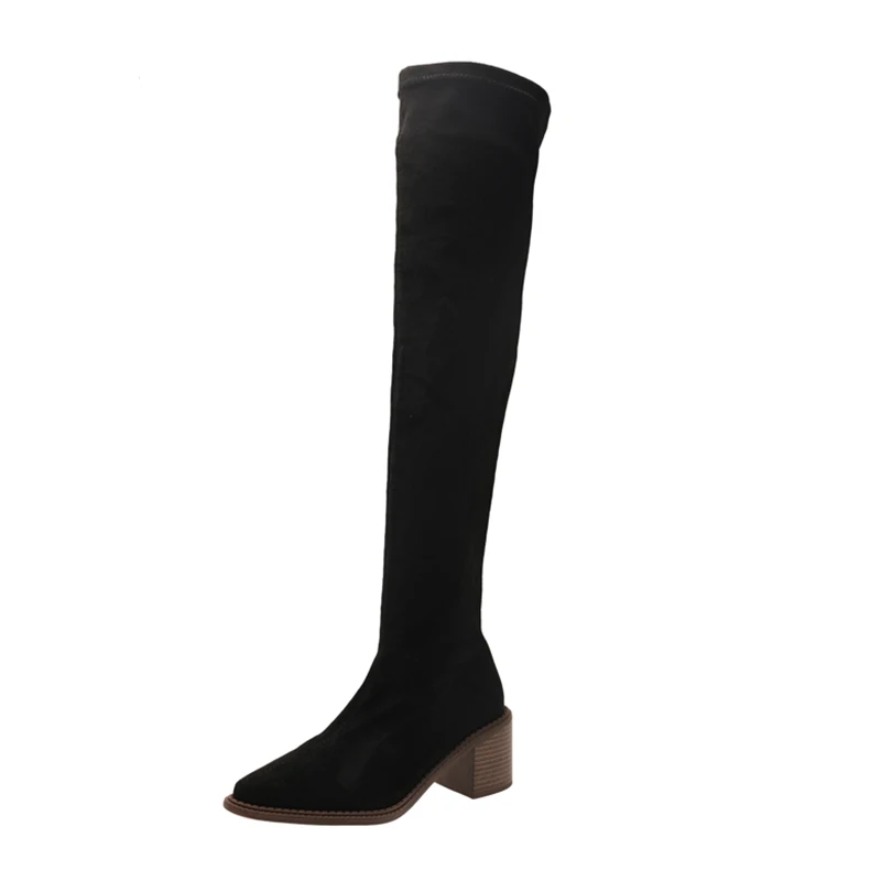 High Boots for Women High Heels Fashion Chunky Shoes Dress Designer Woman Chelsea Botas 2025 Winter Luxury Pumps Mujer Boots