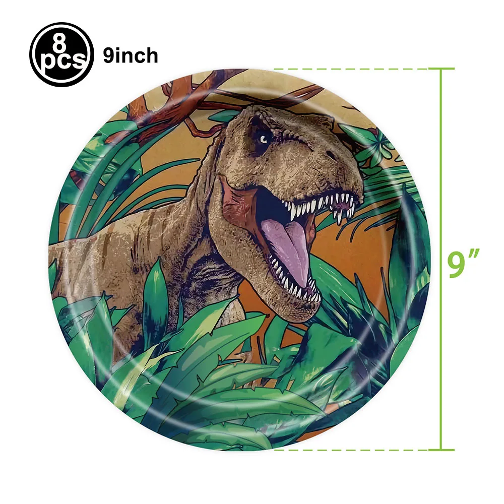 Dinosaurier Geburtstag Party Supplies Dinosaurier Teller Servietten Tassen Tischdecke Jungen Dinosaurier Geburtstag Baby Shower Party Dekoration – Detail 1