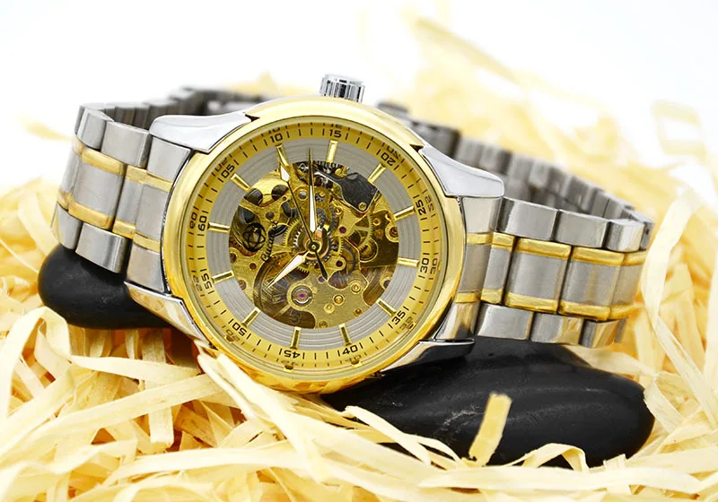 Brand Mechanical Watch Fully Automatic Business Fashion Watch Steel Strip Hollow Waterproof Men's Fashion Clock Time Watches view 5