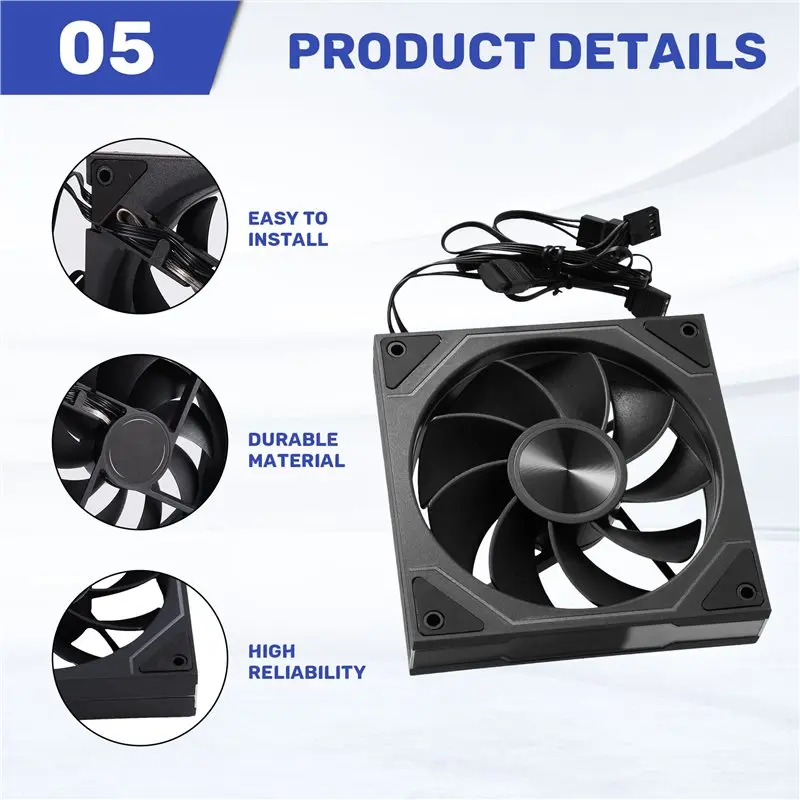 A53M-120Mm Silent Cooling Fan 5V 4PIN ARGB High Airflows For Enhances PC Chassis And CPU Coolers