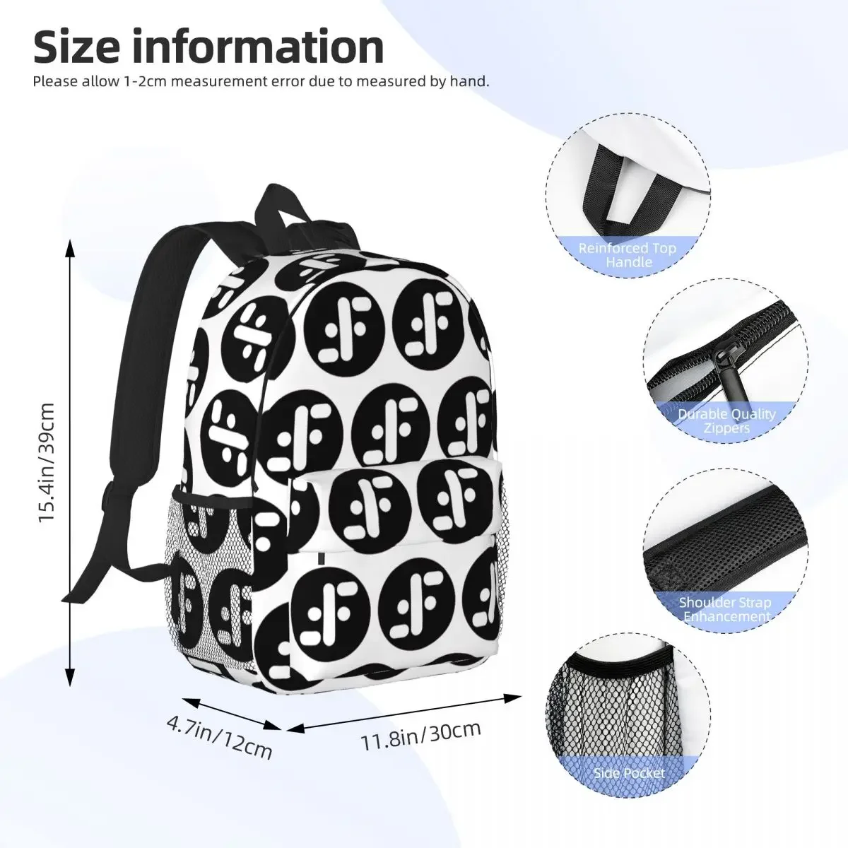 V The Visitors Insignia Backpacks Teenager Bookbag Casual Students School Bags Laptop Rucksack Shoulder Bag Large Capacity