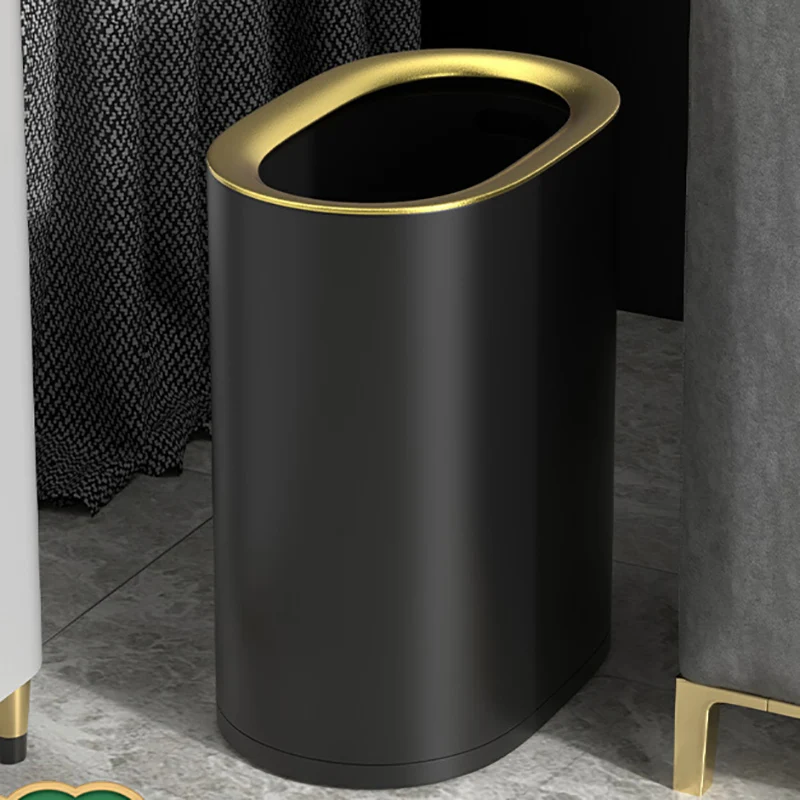 

Black Bedroom Trash Cans Kitchen Small Stainless Metal Advanced Lixeiras Para Banheiro Reciclaje Household Supplies GPF30XP